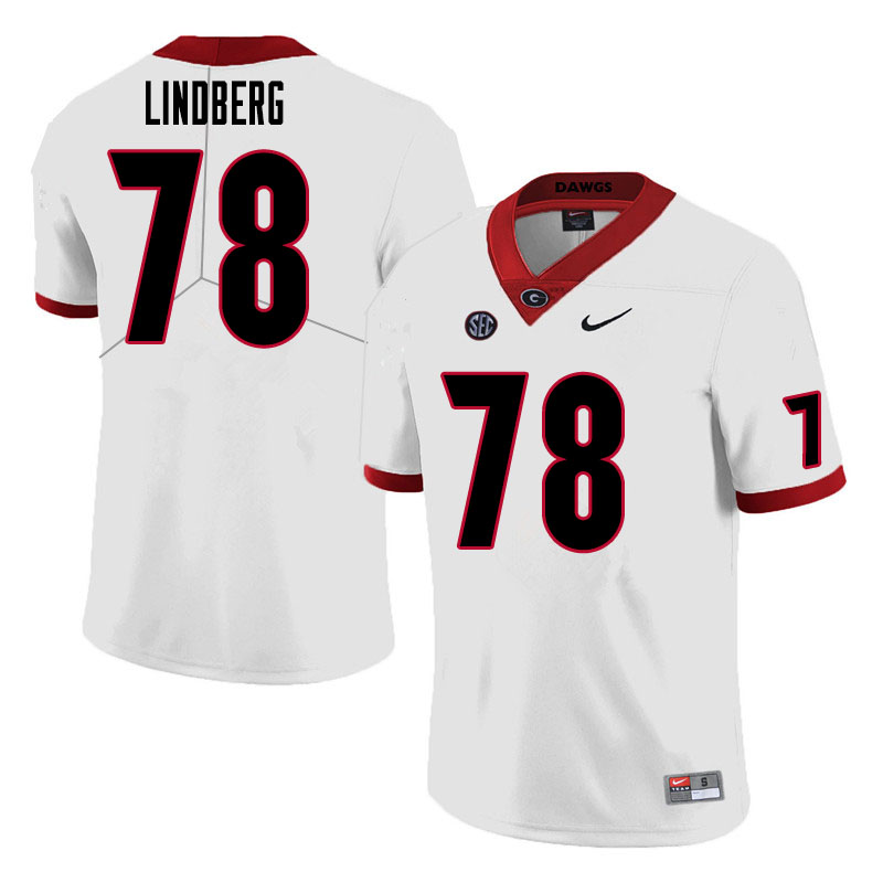 Georgia Bulldogs #78 Chad Lindberg College Football Jerseys Sale-White